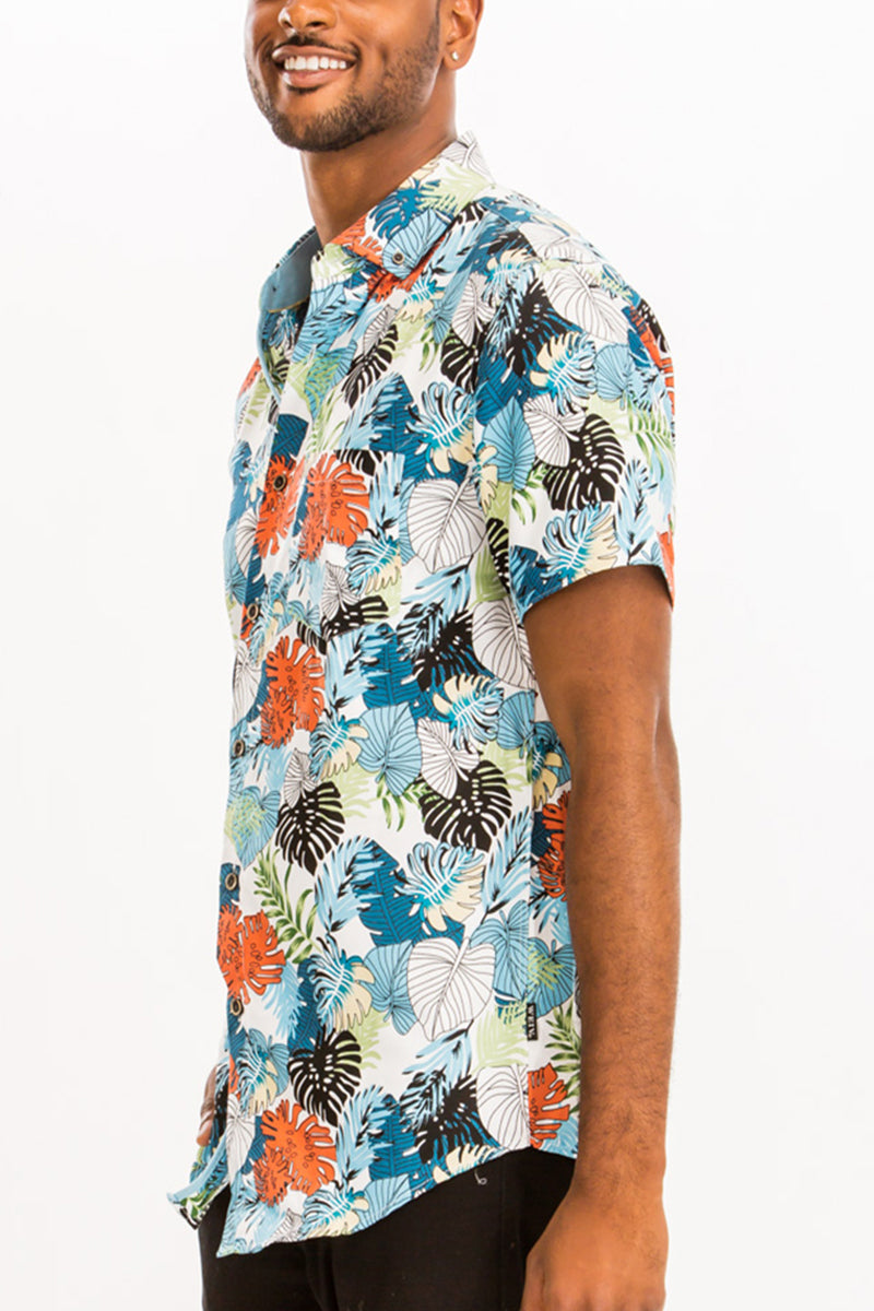 WEIV - Digital Print Hawaiian Short Sleeve Shirt -