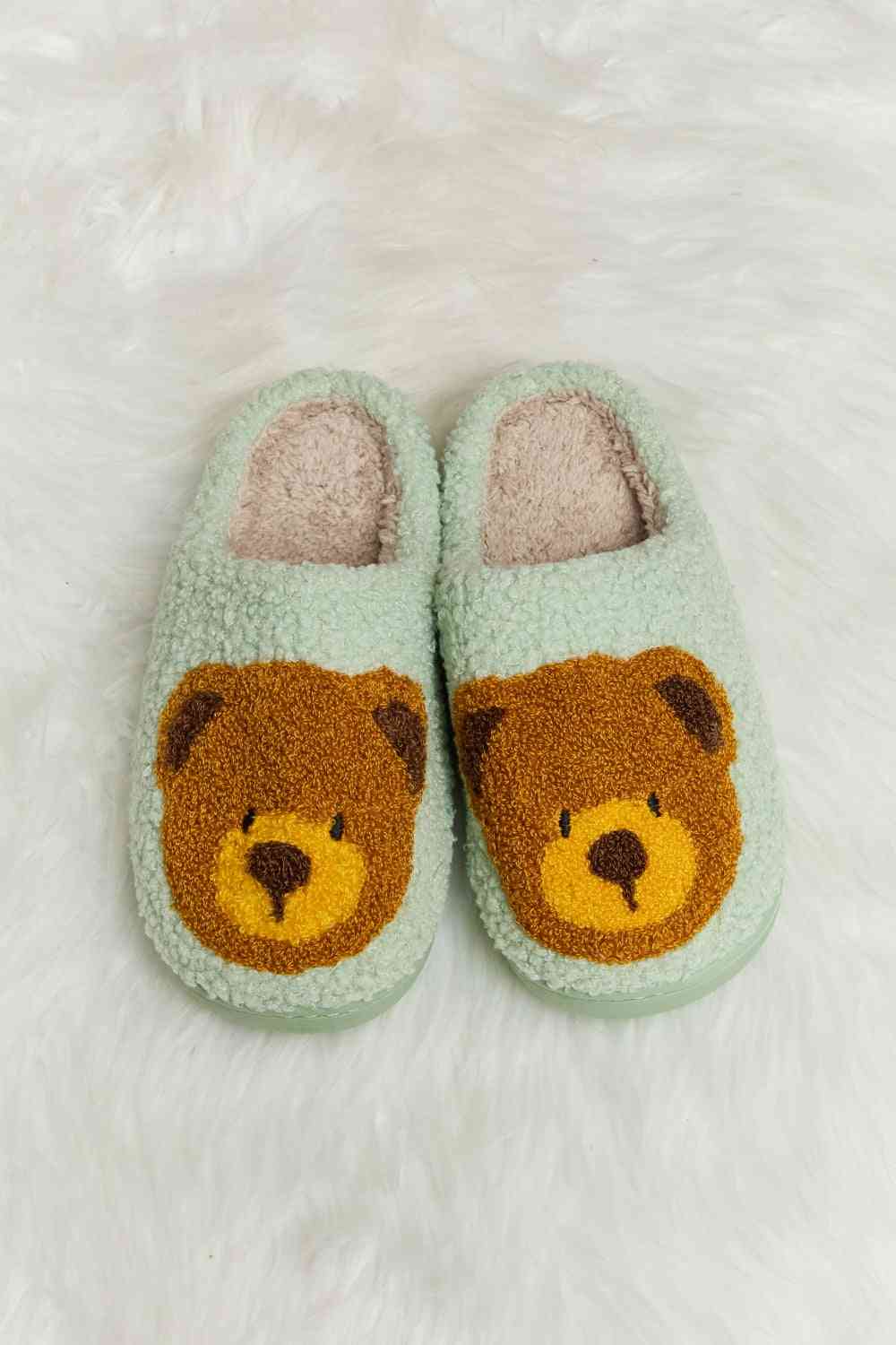 Melody Teddy Bear Print Plush Slide Slippers - T - 6 COLORS -