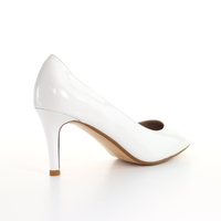 Thumbnail for Patent Leather 8cm Pin Heel Round Toe Pumps-White