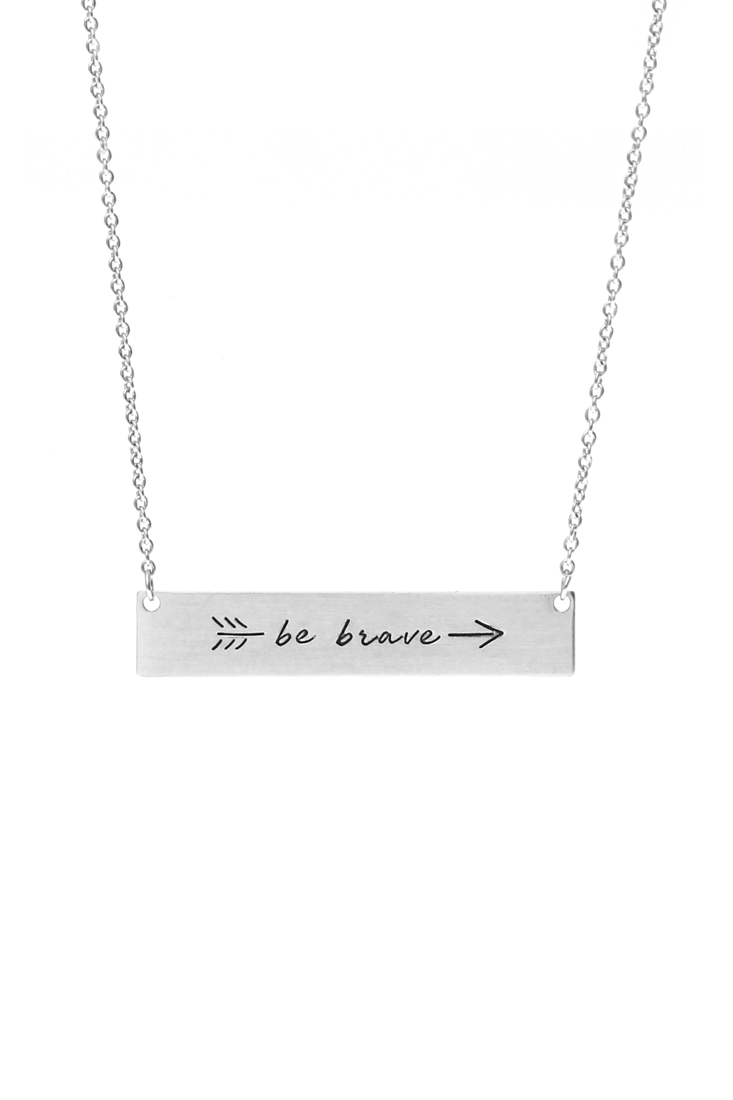 Riah Fashion - "Be Brave" Bar Necklace - 3 FINISHES