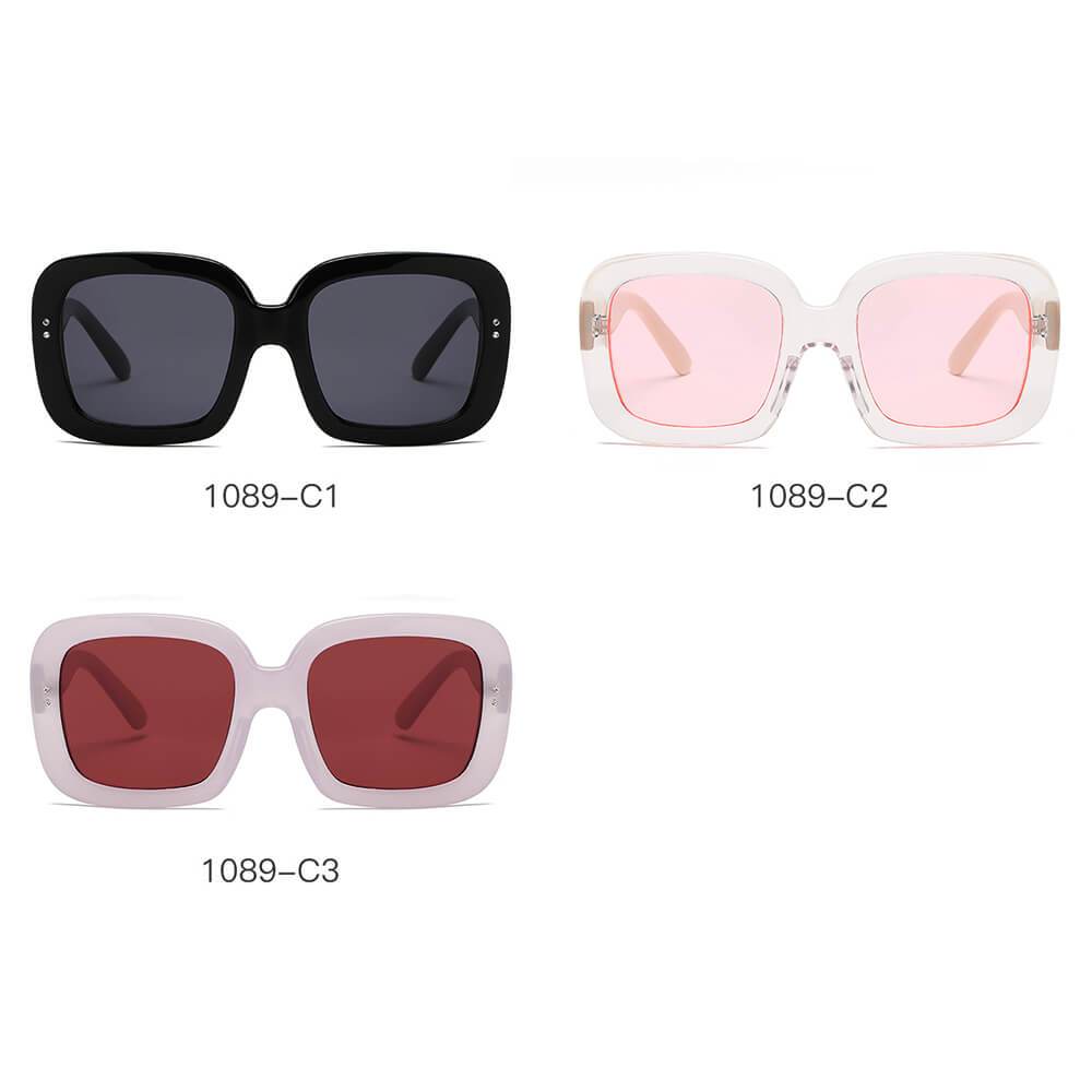 Clemson | S1089 - Women Retro Trendy Vintage Bold Square Oversize Sunglasses - 3 COLORS -