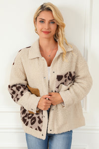 Thumbnail for Leopard Snap Down Collared Jacket - T - 1 COLOR -