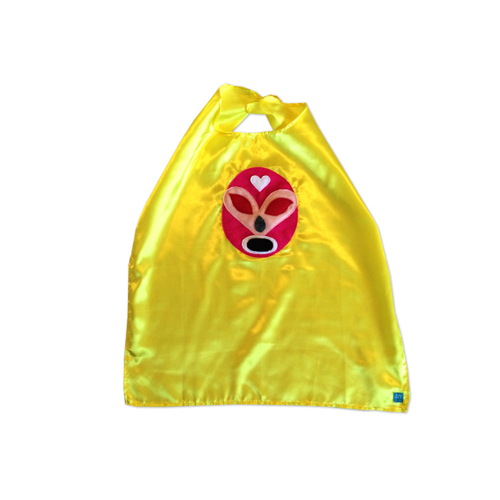 Luchador Rosa - Pink Mexican Wrestler Cape - Yellow -