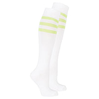 Thumbnail for Women's Solid Lime Green Stripe Knee High Socks - 1 COLOR -