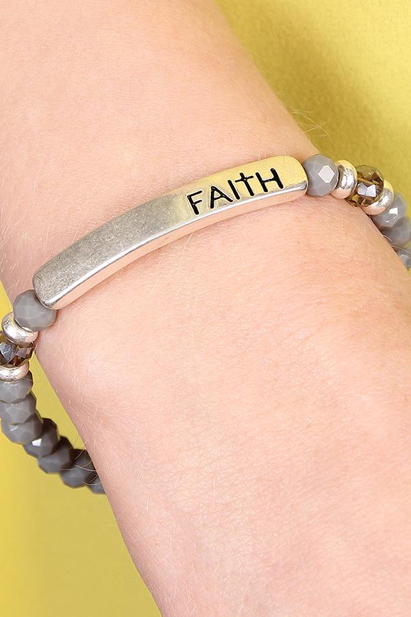 "Faith" Rondelle Beads Bracelet - 8 COLORS