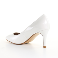 Thumbnail for Patent Leather 8cm Pin Heel Round Toe Pumps-White