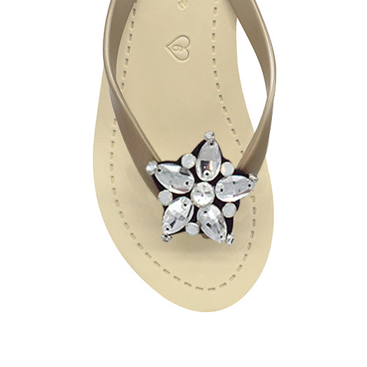 SAND BY SAYA N.Y. - One Star- Crystal Rhinestone Embellished High Wedge Flip Flops Sandal - 3 COLORS -