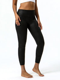 Thumbnail for Textured-leather high-stretch yoga pants - K - 1 COLOR -