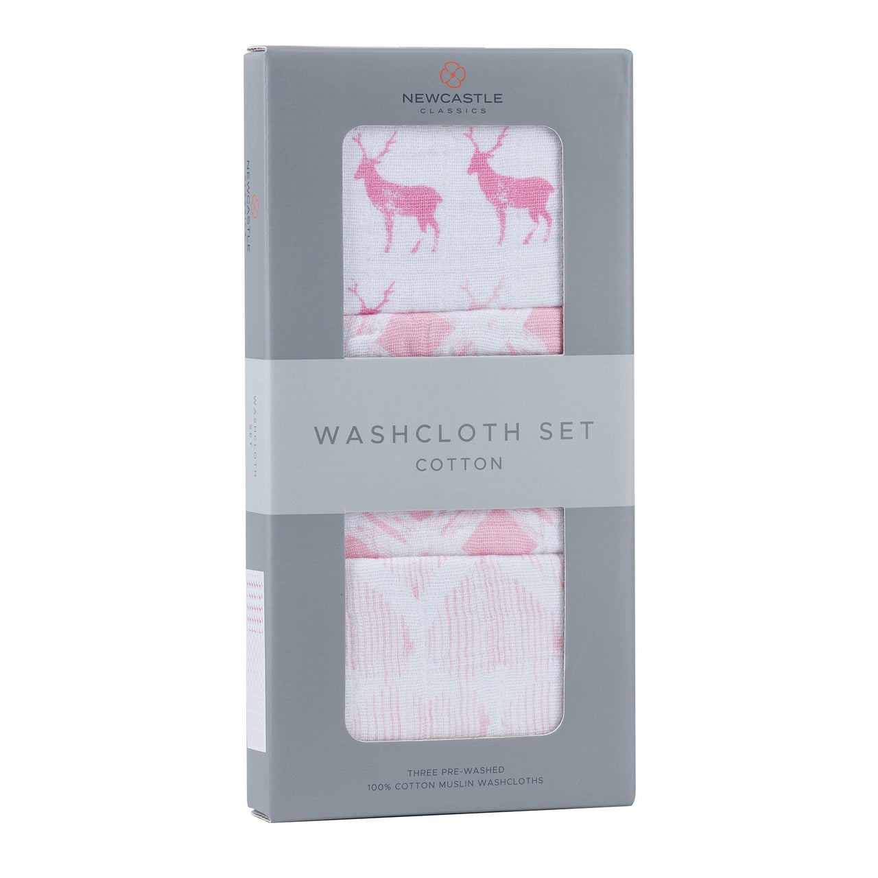 Newcastle - Pop of Pink Cotton Washcloth Set 3PK -