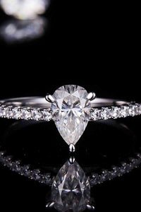 Thumbnail for 1 Carat Moissanite 925 Sterling Silver Side Stone Ring