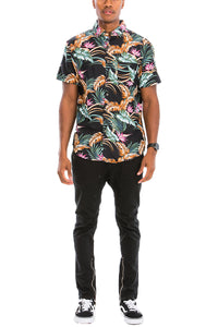 Thumbnail for WEIV - Digital Print Hawaiian Short Sleeve Shirt -