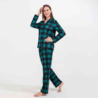 Thumbnail for WOMEN Plaid Shirt and Pants Set - T -