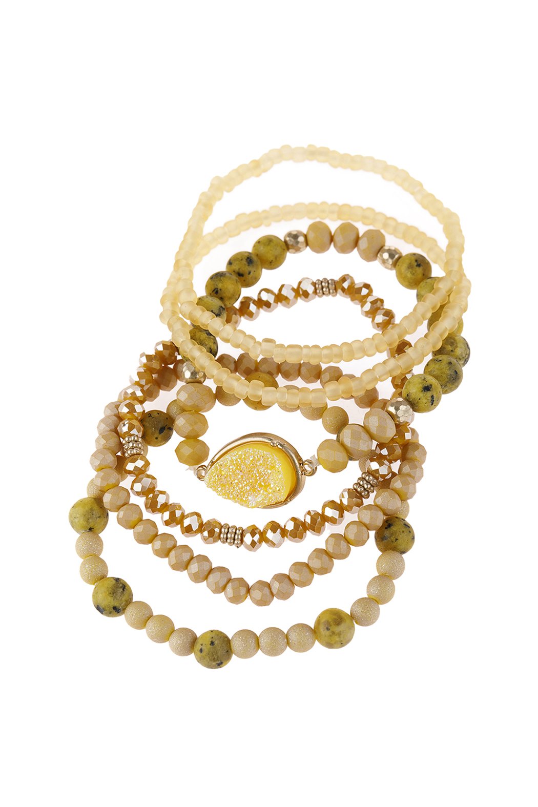 Teardrop Druzy Mixed Beads Bracelet - 8 COLORS -