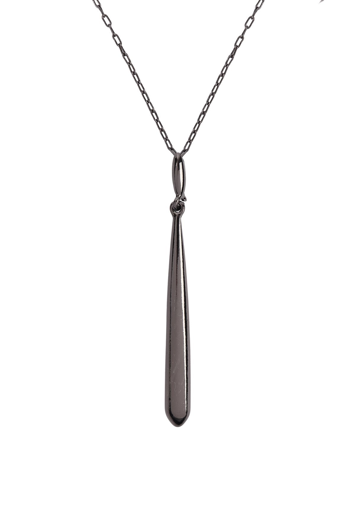 Metal 3d Bar Pendant Necklace - 3 FINISHES -