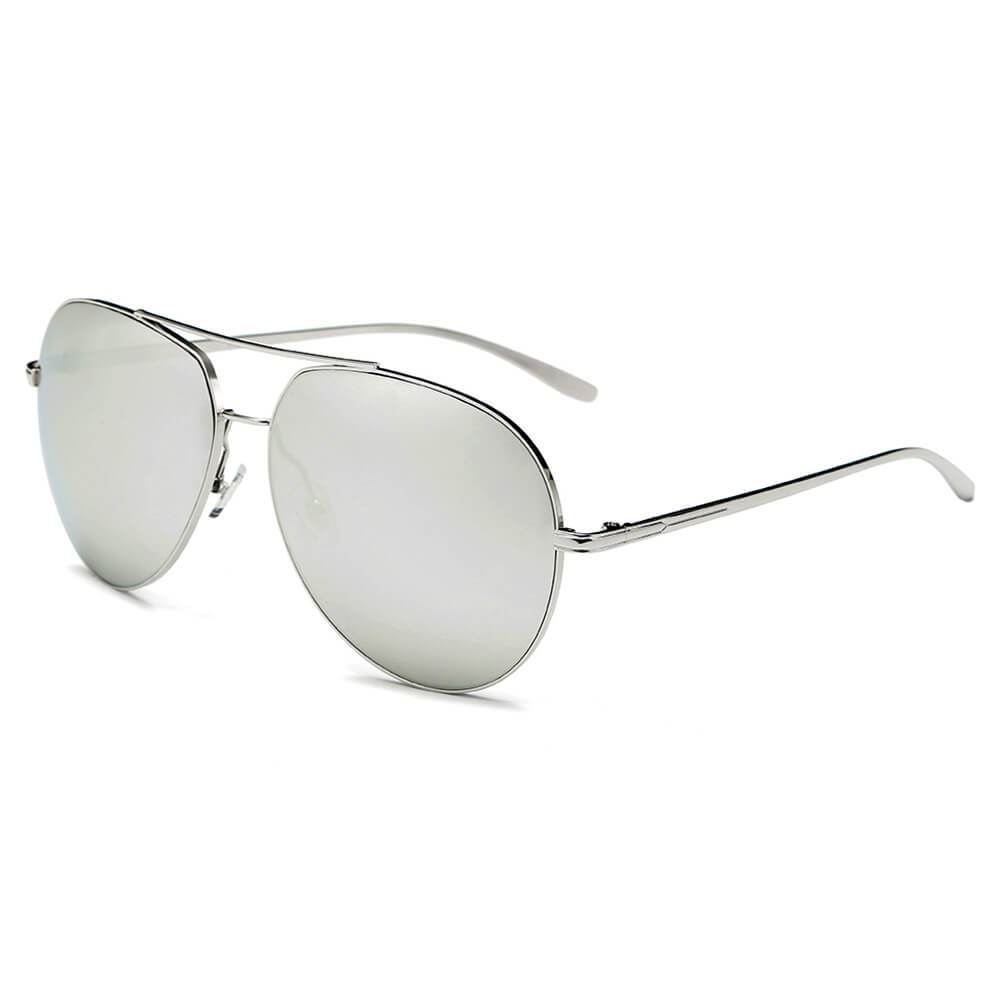 Estero | CD01 - Oversize Mirrored Lens Aviator Sunglasses - 5 COLORS -