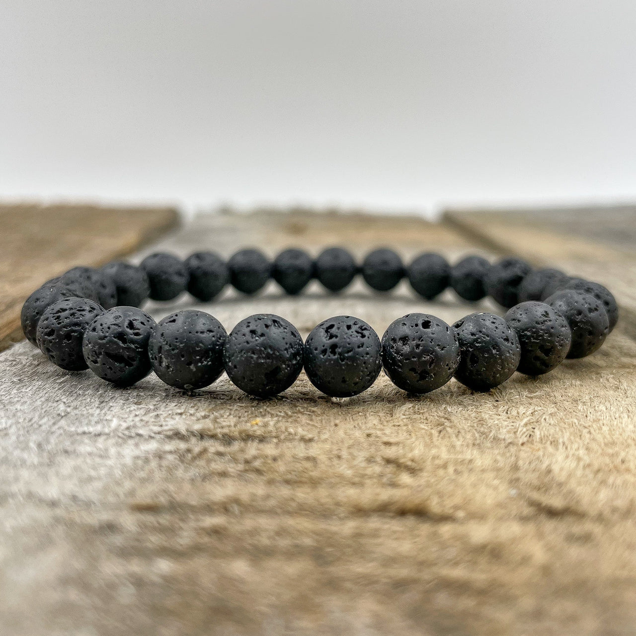 Union - Smooth Lava Rock Gemstone Beaded Bracelet -