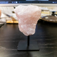 Thumbnail for Whyte Quartz - Natural Rose Quartz on Metal Stand Home Decor Display Piece -