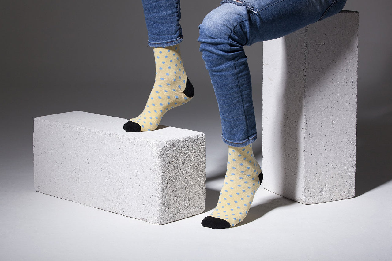 Men's Buttermilk Dot Socks - 1 COLOR -