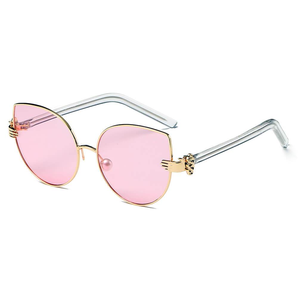 Centralia | S2042 - Women Metal Frame Cat Eye Hands Classic Sunglasses - 4 COLORS -