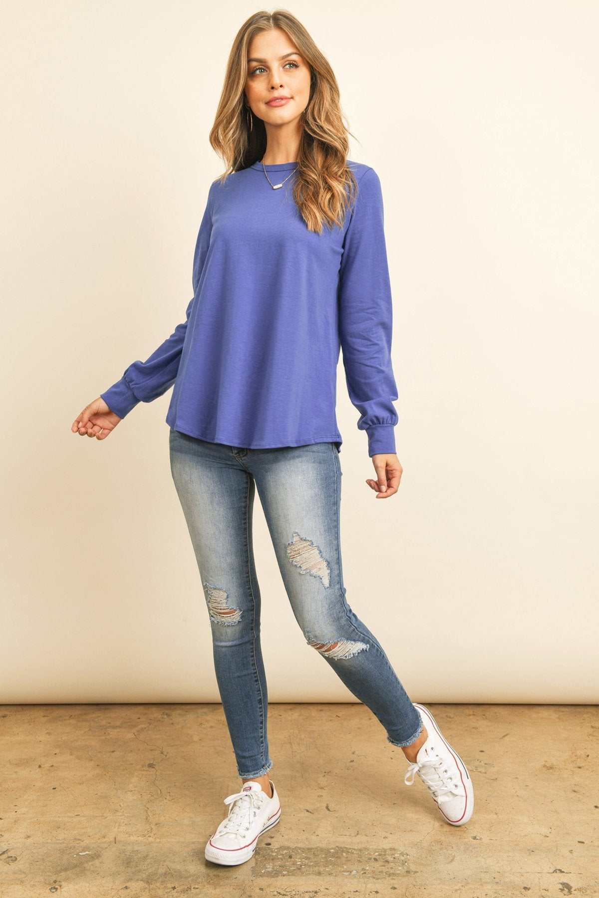 Riah Fashion - Long Sleeve Round Neck Solid Top - 17 COLORS -