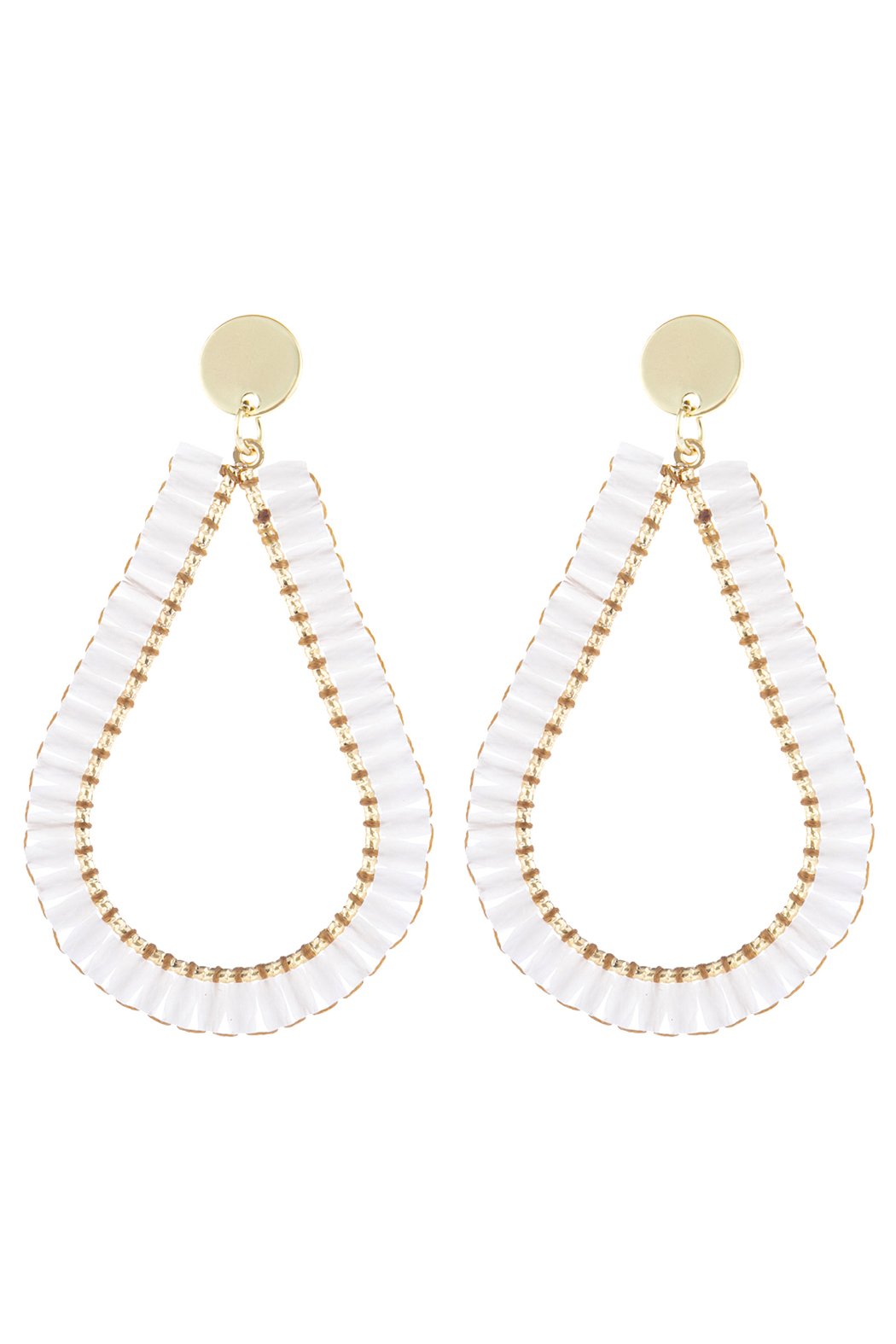 Riah Fashion - Glass Beaded Teardrop Earrings - 5 COLORS