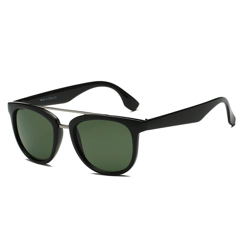 Benton | S1064 - Classic Round Brow-Bar Fashion Sunglasses - 4 COLORS -