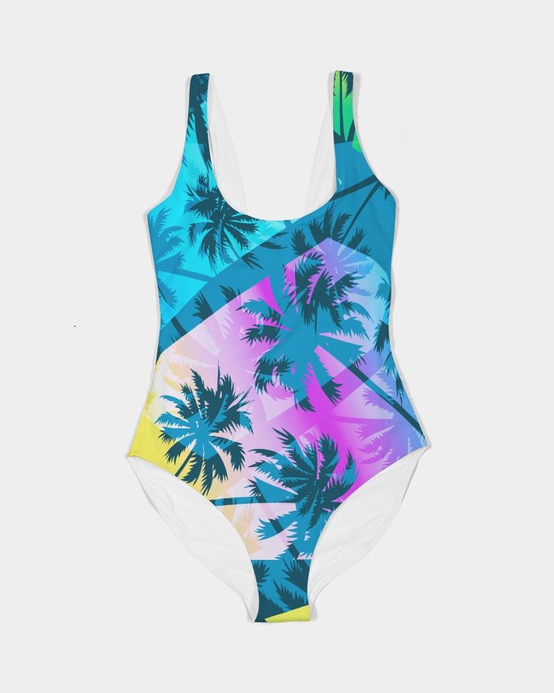 FYC - Women's FYC Palm Fun Days Padded UPF 50 One-Piece Swimsuit - 1 COLOR / PATTERN -