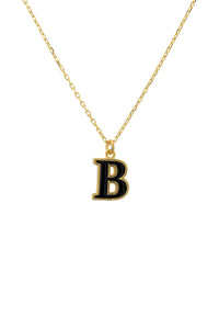 Thumbnail for Initial Enamel Necklace Gold B -