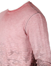 Thumbnail for Men's Long Sleeve  Longline Round Bottom Oil Wash T-Shirt - 1 COLOR