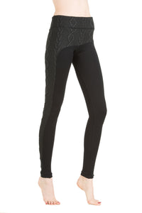 Thumbnail for EON Paris - Asymmetrical Leggings - Black w/ textured Black outer - 1 COLOR -