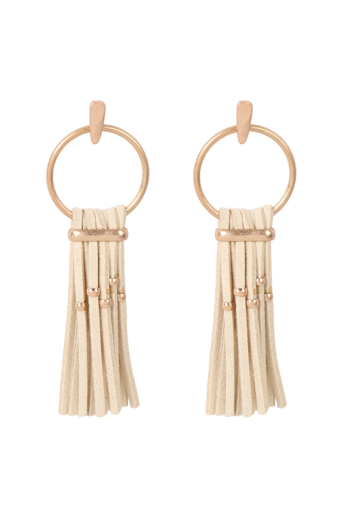 Suede Tassel Post Earrings - 6 COLORS -