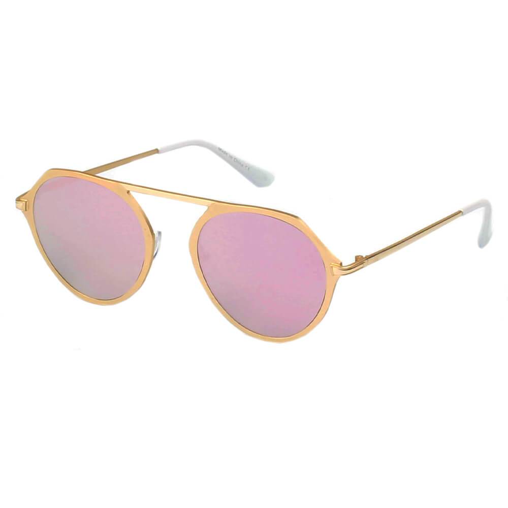 Dresden | A19 - Modern Flat Top Slender Round Sunglasses - 5 COLORS -