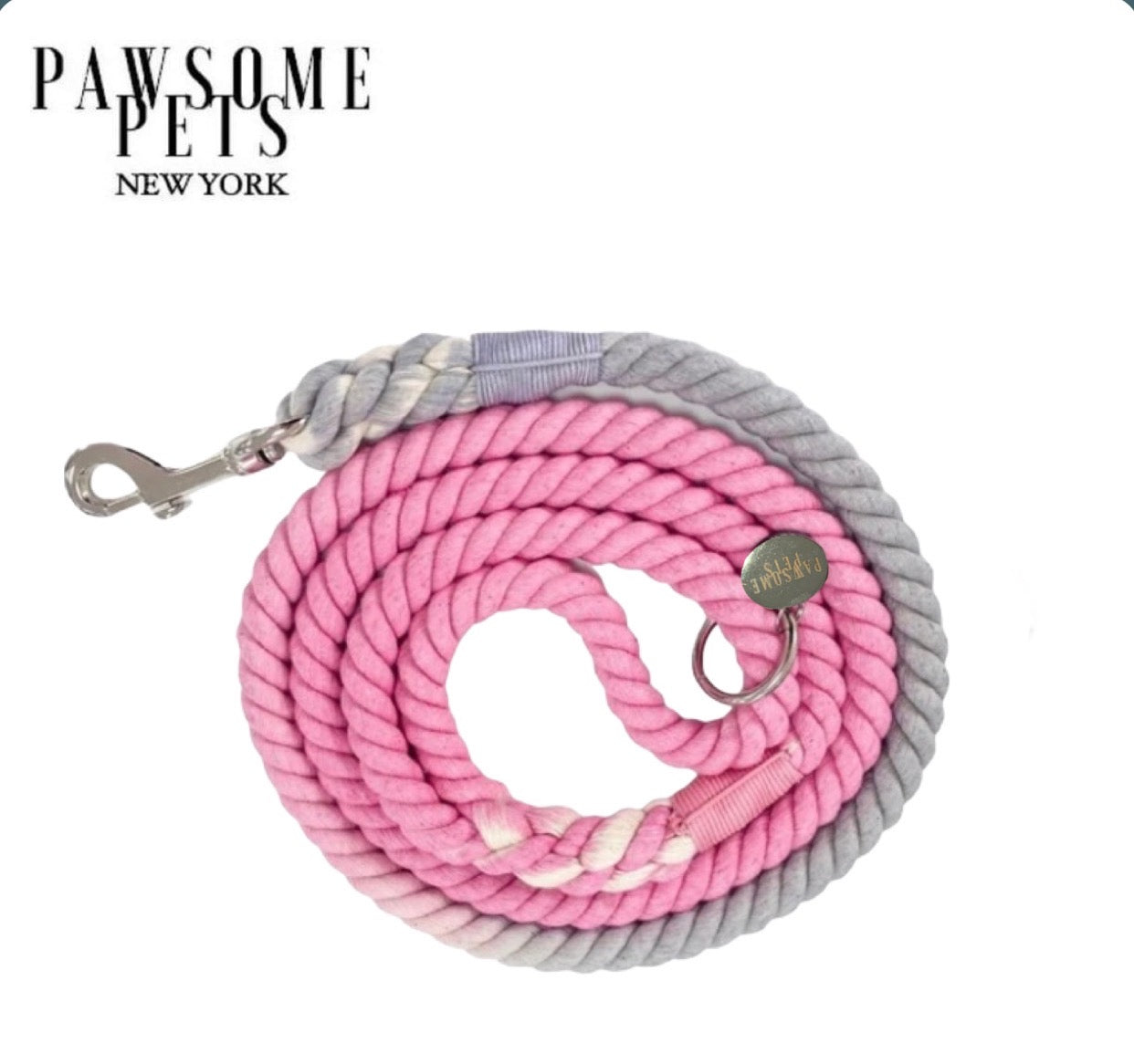 Rope Leash - Ombre Grey Pink -