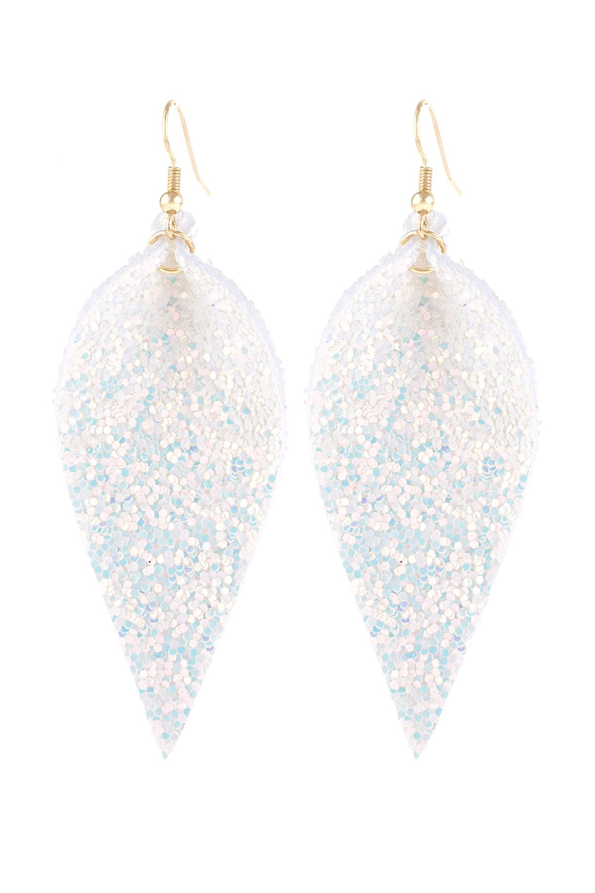 Pinched Sequin Leather Drop Earrings - 8 COLORS