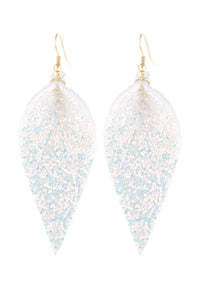 Thumbnail for Pinched Sequin Leather Drop Earrings - 8 COLORS