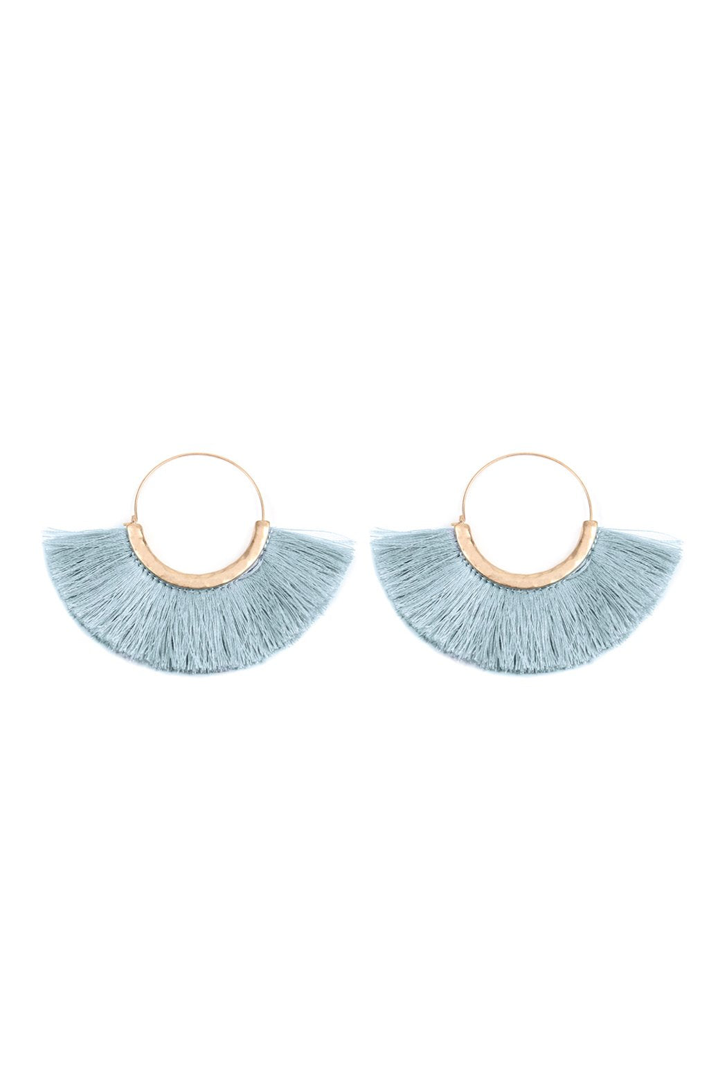 Fan Tassel Hoop Earring - 15 COLORS -