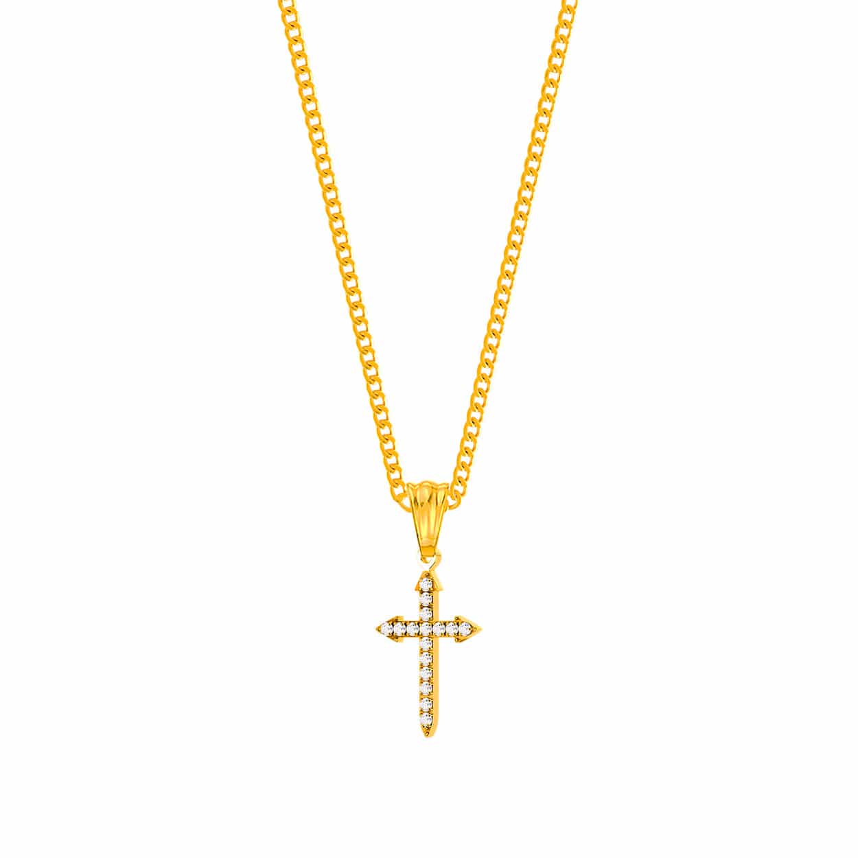 Mister - Gem Cross Necklace - 7 CHAIN LENGTHS - 3 FINISHHES -