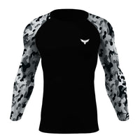 Thumbnail for FYC - Men's Black Camo Sleeve Performance Rash Guard UPF 40+ - 1 COLOR -