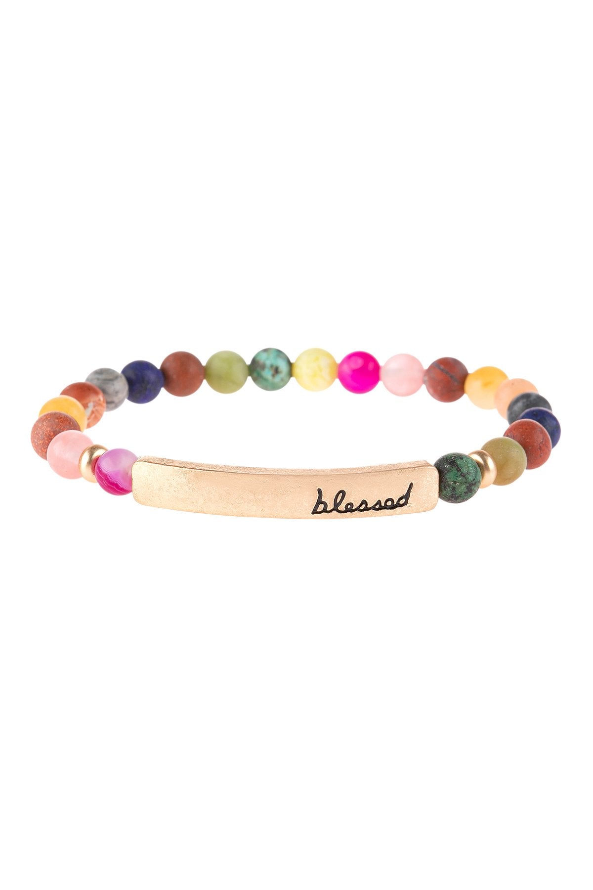 "Blessed" Charm Beads Braclet - 2 COLOR VARIATIONS -