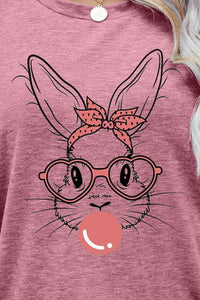 Thumbnail for Easter Bunny Graphic Round Neck T-Shirt - T - 6 COLORS -