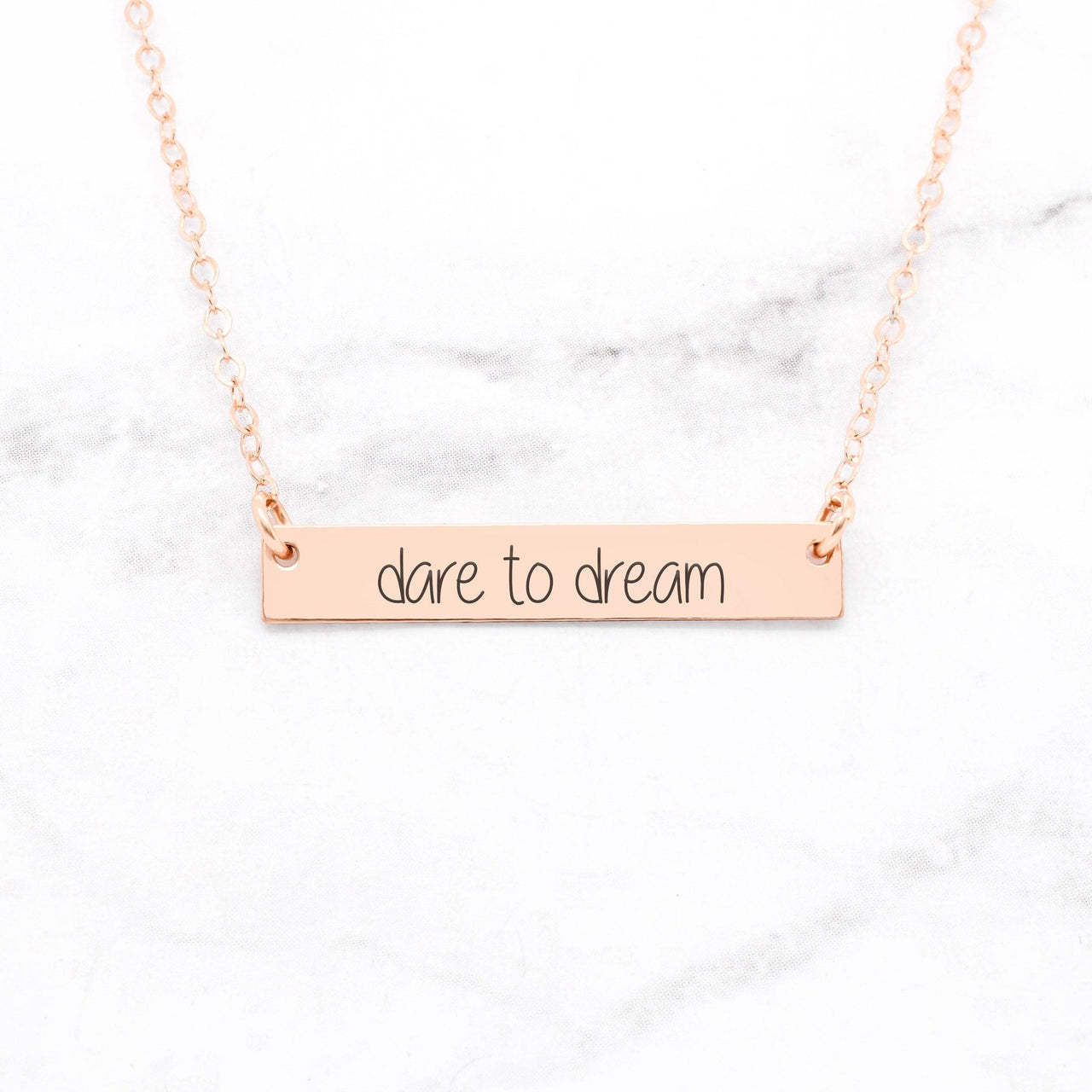 Dare to Dream - Sterling Silver Bar Necklace -