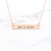 Thumbnail for Dare to Dream - Rose Gold Bar Necklace -