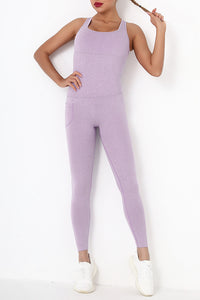 Thumbnail for Crisscross Wide Strap Active Jumpsuit - T - 11 COLORS -