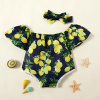 Thumbnail for Lemon Print Square Neck Bodysuit - T - 4 SIZES - 1 COLOR -