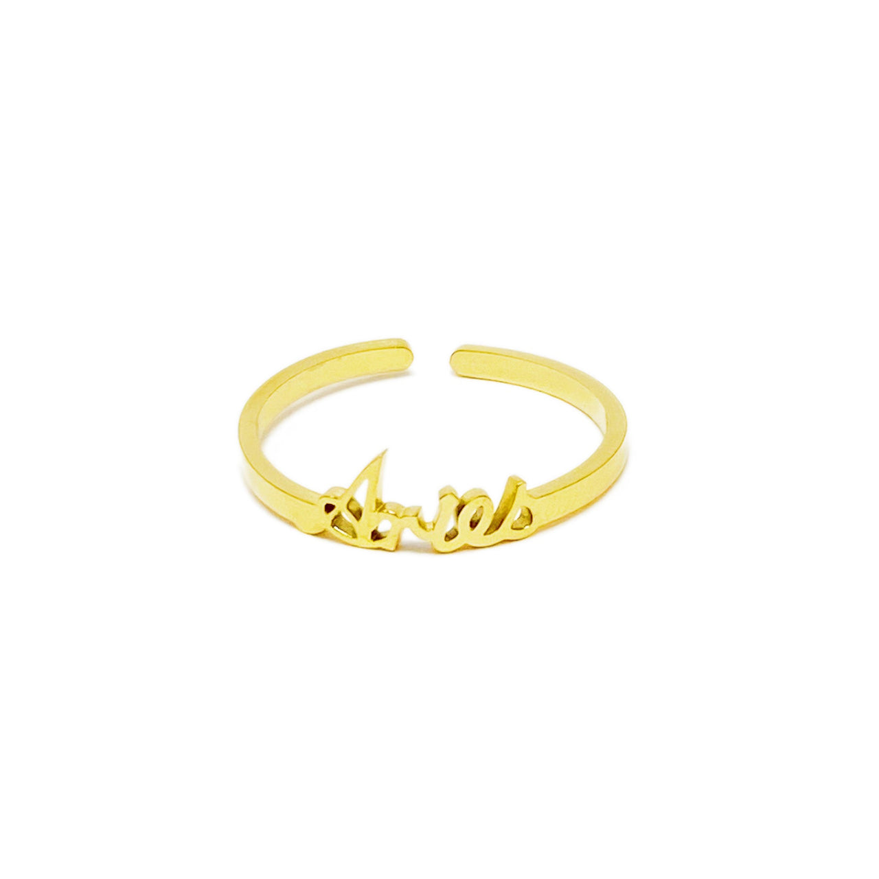 Ellison & Young - Scripted Zodiac Ring - 18K Gold plated - ALL 12 SIGNS / FIND YOURS! -