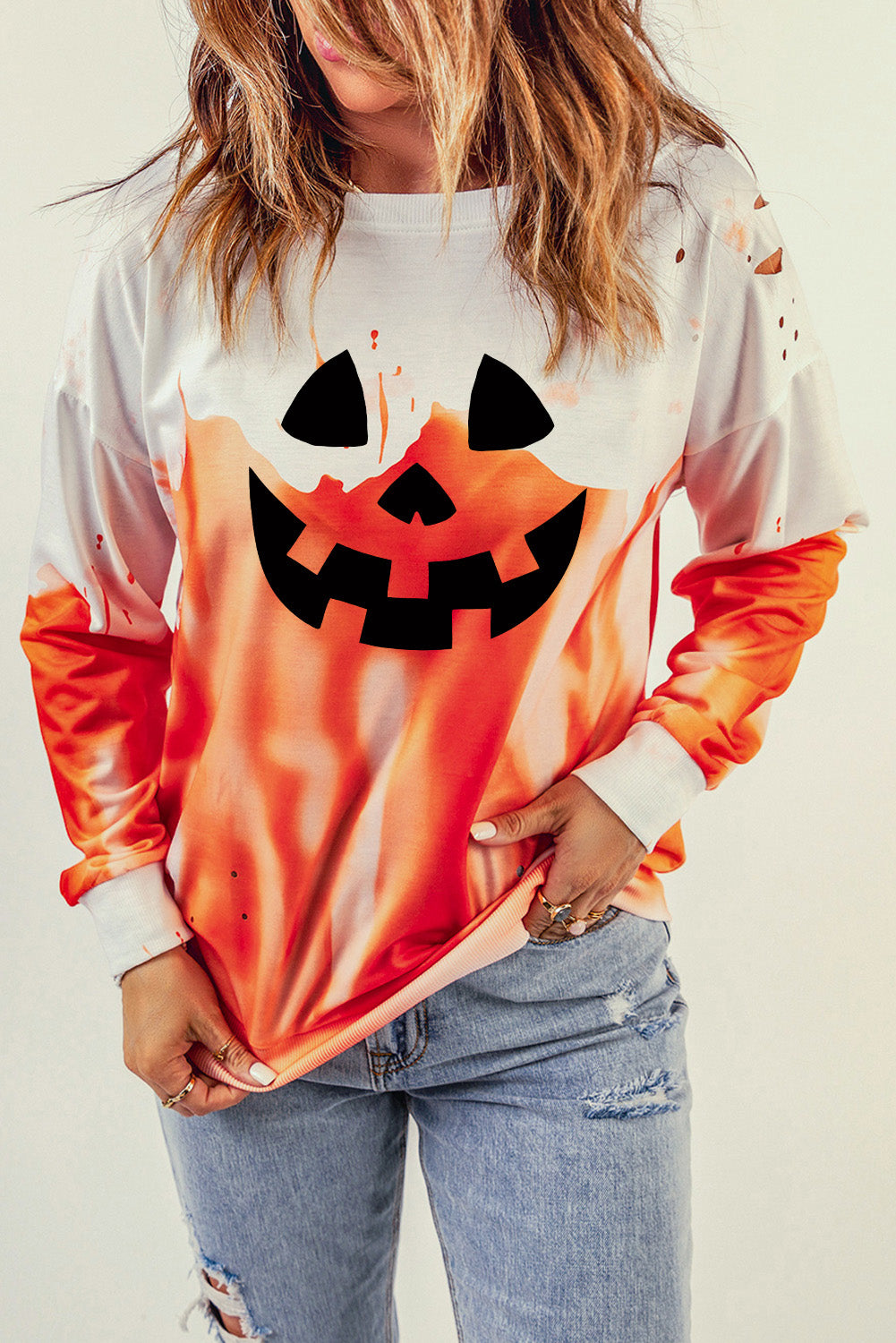 Halloween Theme Round Neck Short Sleeve Sweatshirt - T - 1 COLOR -