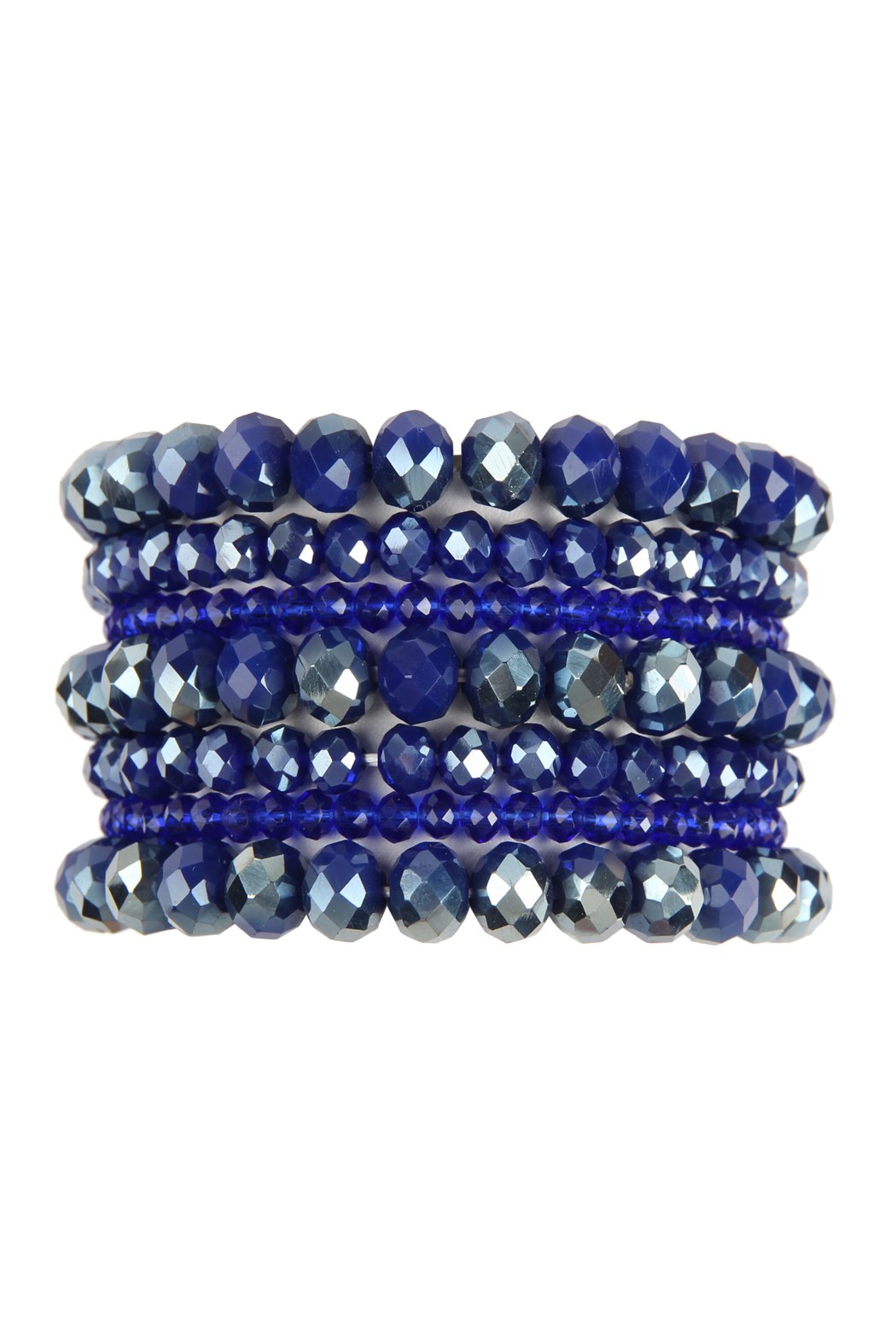 Seven Lines Glass Beads Stretch Bracelet - 22 COLORS