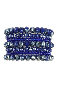 Thumbnail for Seven Lines Glass Beads Stretch Bracelet - 22 COLORS