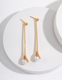 Thumbnail for Elegant Long Pearl Drop Earrings