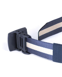 Thumbnail for Mens One Size Adjustable Strap Stripe Nylon Web Belt With Plastic Buckle  - 6 COLORS -